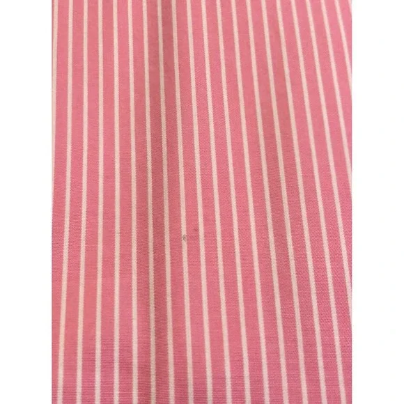 Wm LRL Lauren Ralph Lauren Pink and White Striped L No Iron Button Down Shirt - Picture 9 of 10